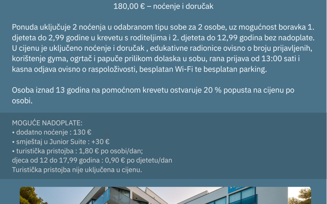 Posebne jesenske ponude za članove SKPH – Sarajevo do 25. prosinca, Vodice do 30. studenoga 2026.